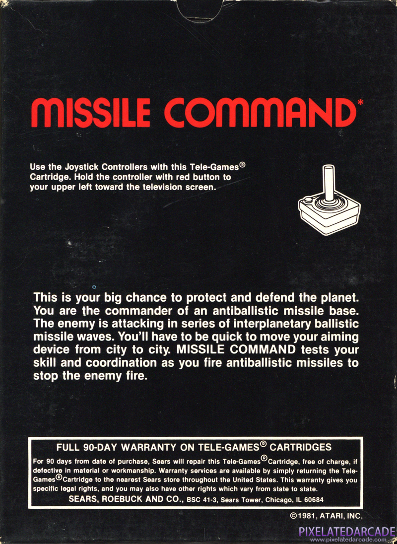Missile Command Cover Art: Missile Command Cover Art: