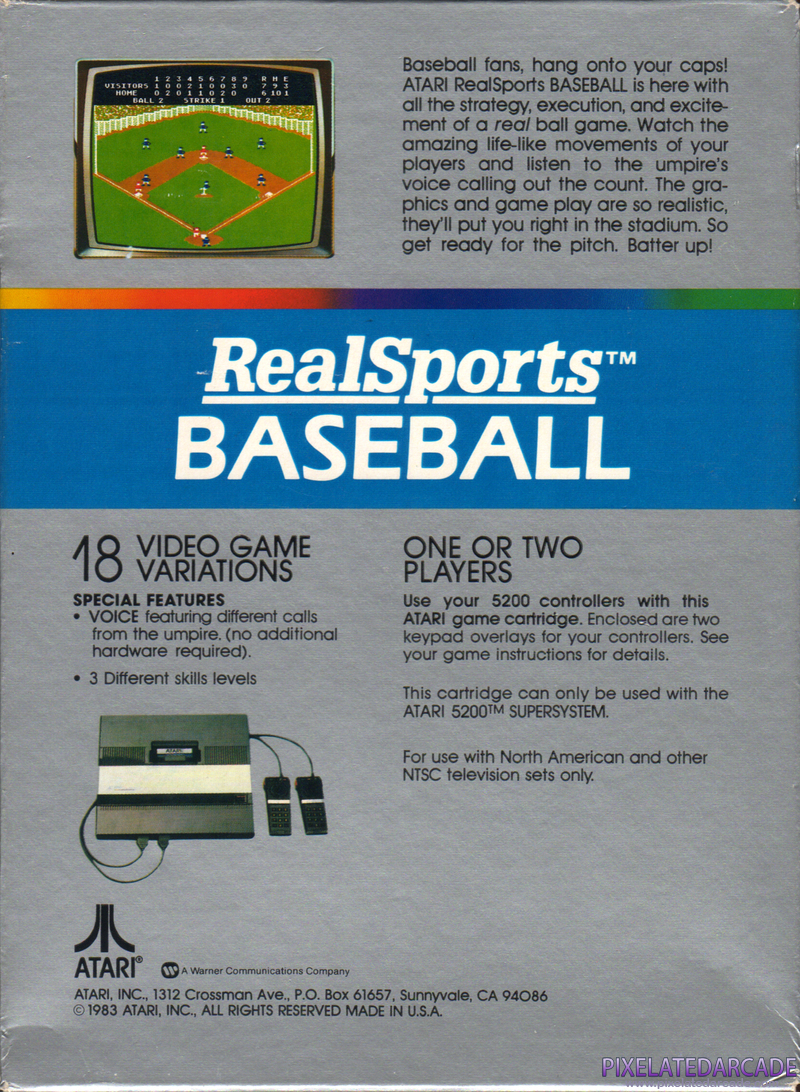 RealSports Baseball Cover Art: 