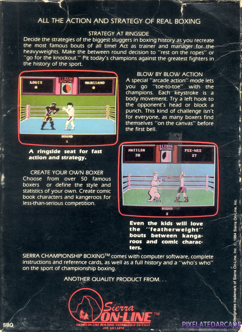 Sierra Championship Boxing Cover Art: Sierra Championship Boxing Cover Art:
