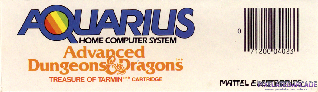 Advanced Dungeons & Dragons: Treasure of Tarmin Cartridge Cover Art: Top Spine