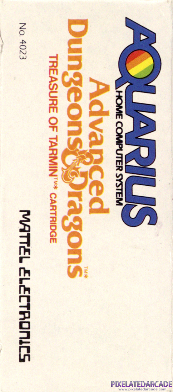 Advanced Dungeons & Dragons: Treasure of Tarmin Cartridge Cover Art: Left Spine Advanced Dungeons & Dragons: Treasure of Tarmin Cartridge Cover Art: Left Spine