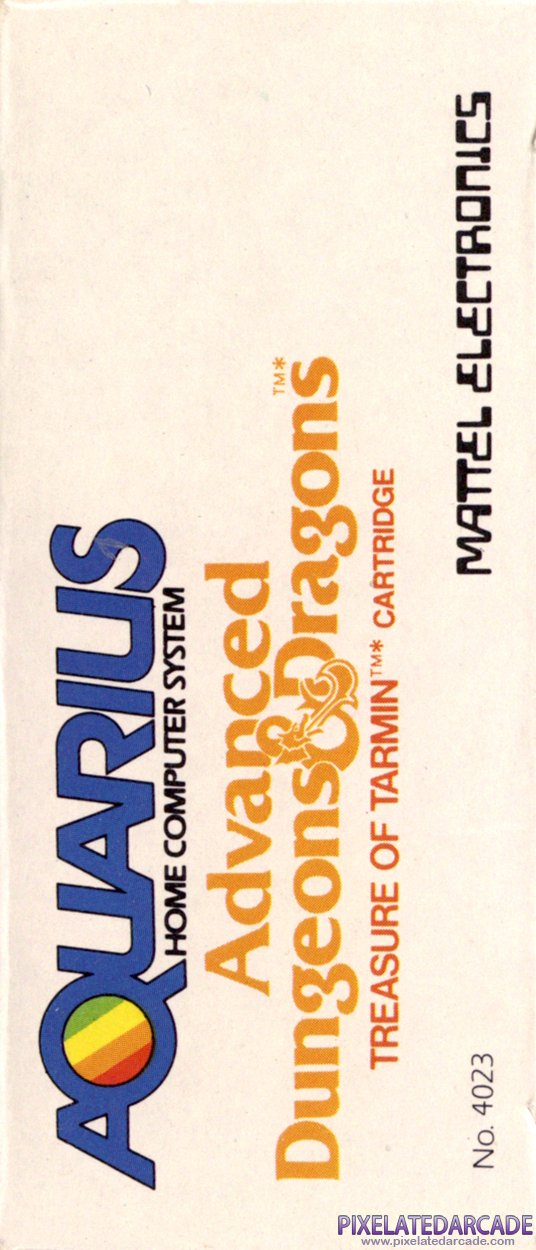 Advanced Dungeons & Dragons: Treasure of Tarmin Cartridge Cover Art: Right Spine Advanced Dungeons & Dragons: Treasure of Tarmin Cartridge Cover Art: Right Spine