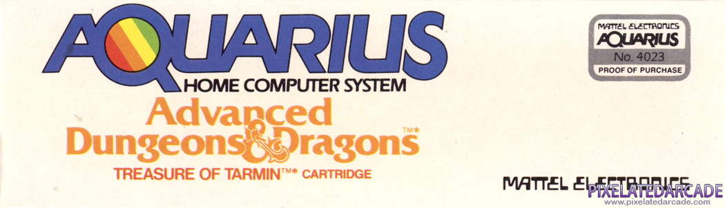 Advanced Dungeons & Dragons: Treasure of Tarmin Cartridge Cover Art: Bottom Spine Advanced Dungeons & Dragons: Treasure of Tarmin Cartridge Cover Art: Bottom Spine