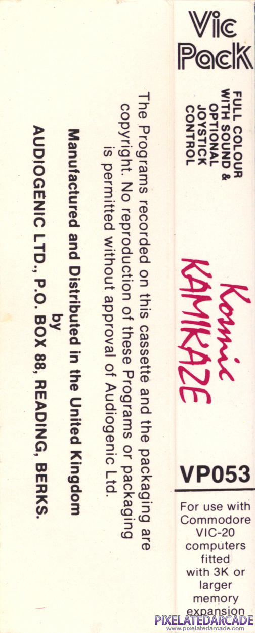 Kosmic Kamikaze Cover Art: Back / Spine Kosmic Kamikaze Cover Art: Back / Spine