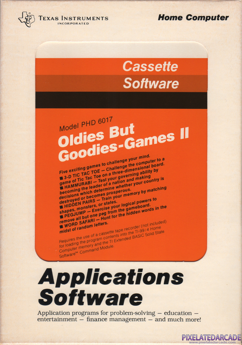 Oldies But Goodies - Games II Cover Art: Oldies But Goodies - Games II Cover Art: