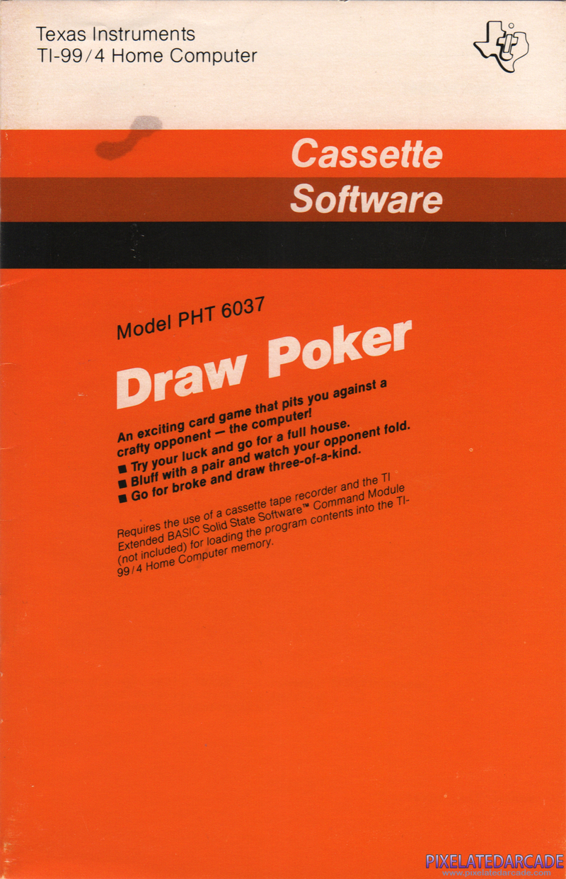Draw Poker Cover Art: Instruction Manual - Front Draw Poker Cover Art: Instruction Manual - Front