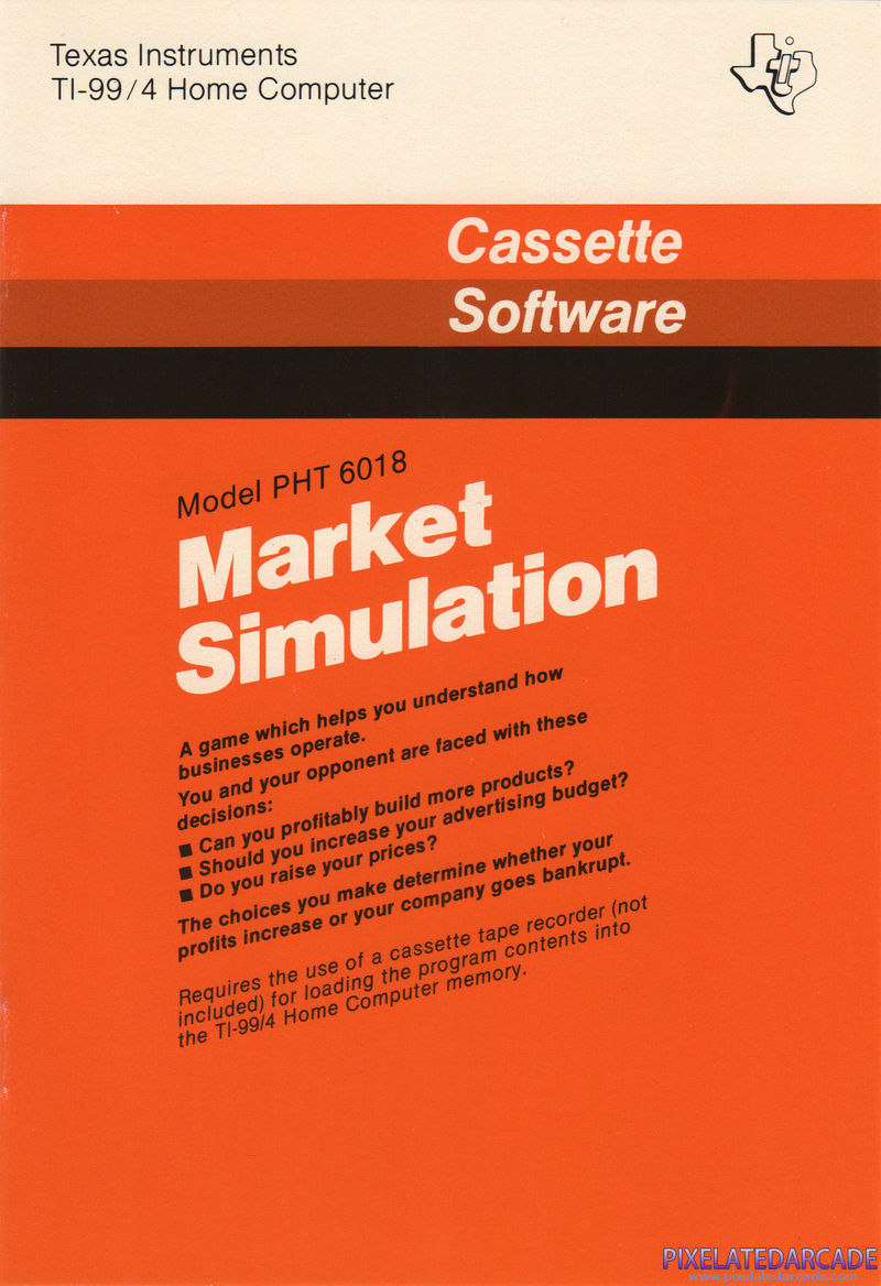 Market Simulation Cover Art: Instruction Manual - Front Market Simulation Cover Art: Instruction Manual - Front