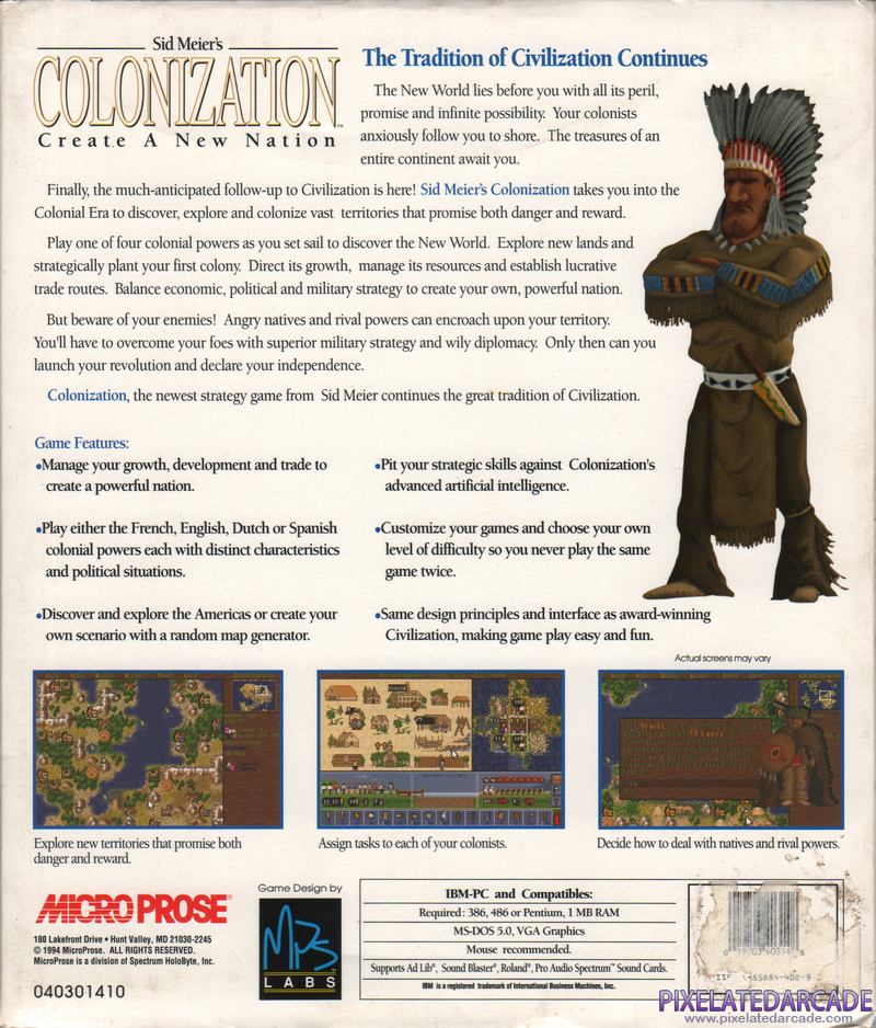 Sid Meier's Colonization Cover Art: 