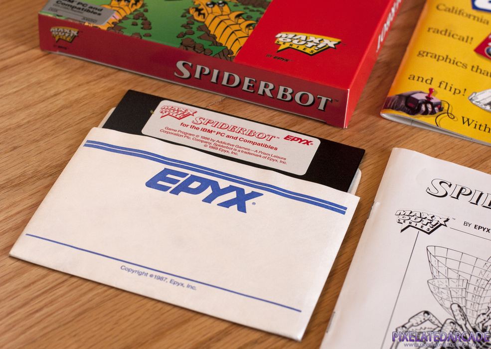 Spiderbot Cover Art: Spiderbot game disk Spiderbot Cover Art: Spiderbot game disk