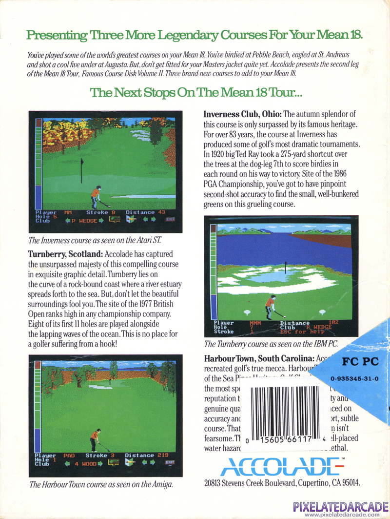 Mean 18 Famous Course Disk Volume II Cover Art: Mean 18 Famous Course Disk Volume II Cover Art: