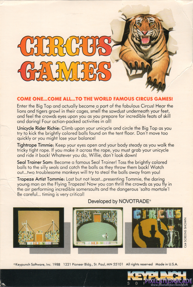 Circus Games Cover Art: Circus Games Cover Art: