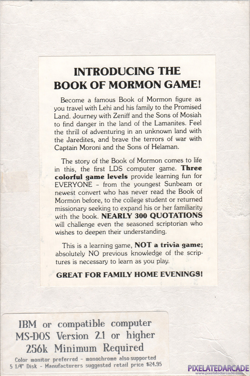 Book of Mormon Game, The Cover Art: 