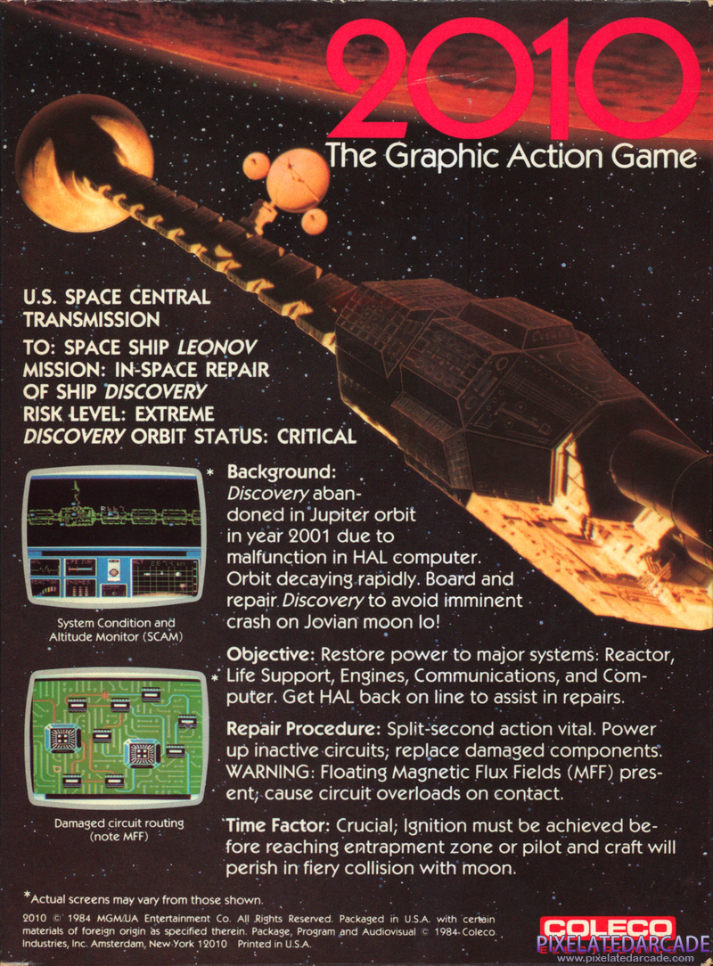 2010: The Graphic Action Game Cover Art: 
