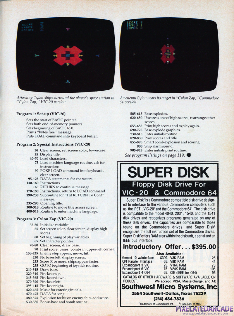 Cylon Zap Cover Art: Program Page 2