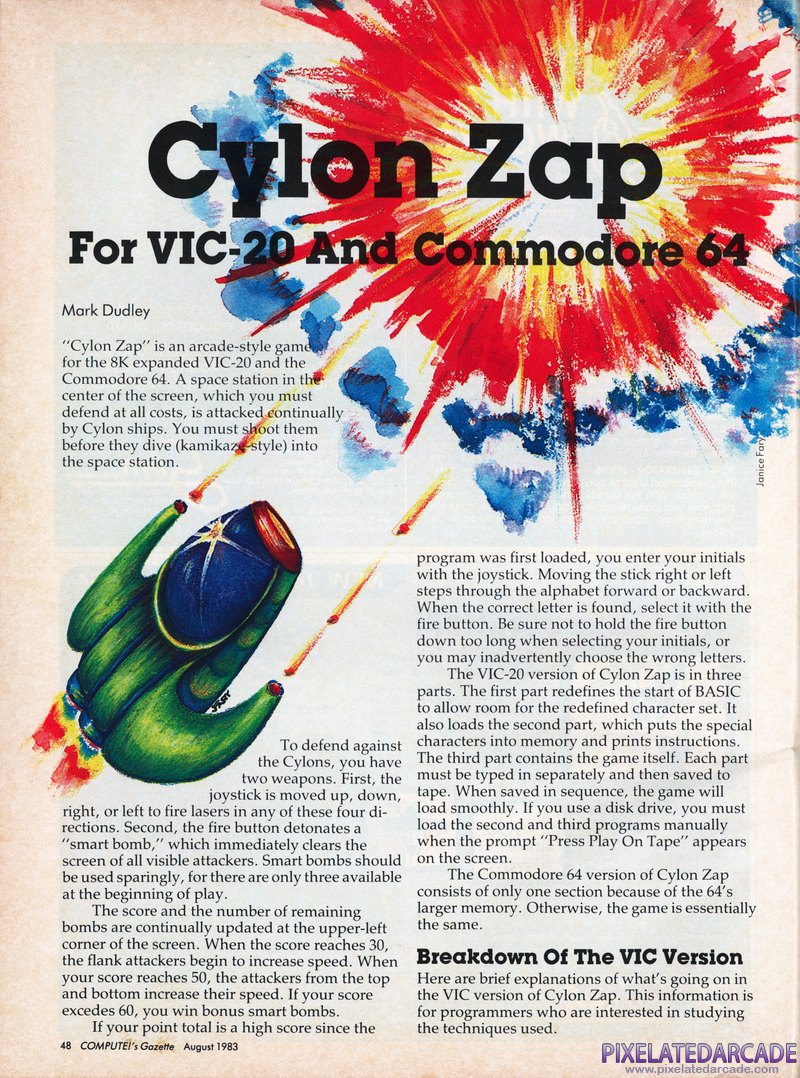 Cylon Zap Cover Art: Program Page 1