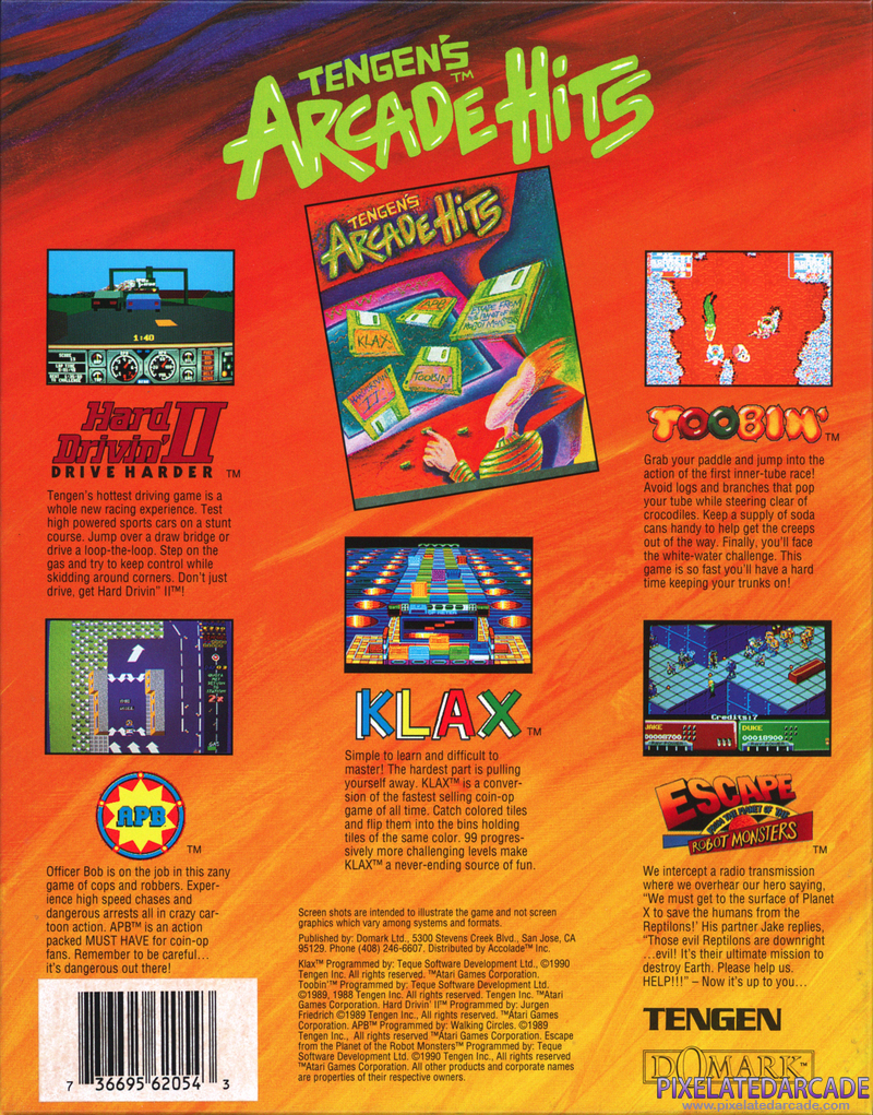 Tengen's Arcade Hits Cover Art: Tengen's Arcade Hits Cover Art: