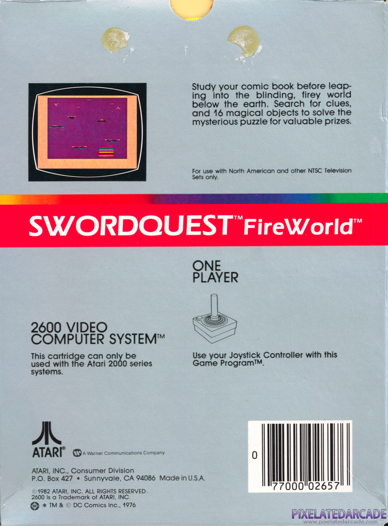 Swordquest: FireWorld Cover Art: Swordquest: FireWorld Cover Art: