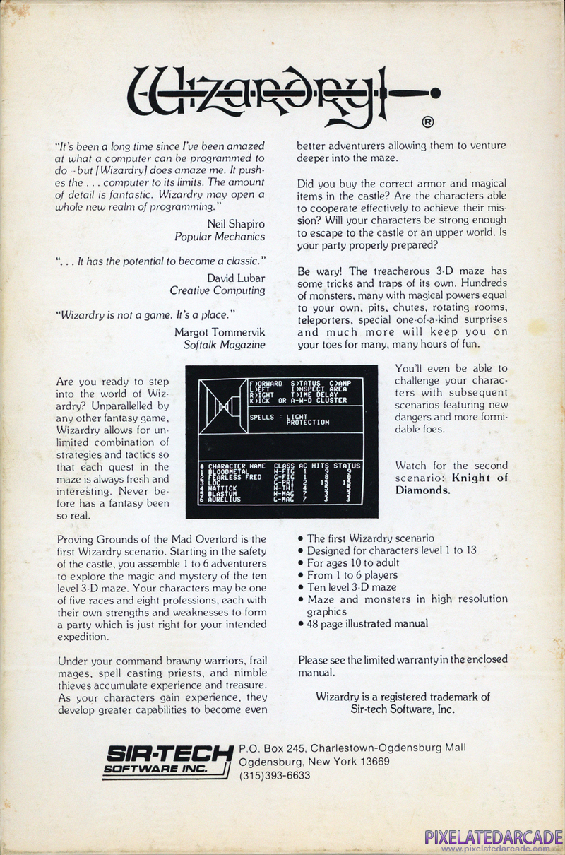 Wizardry: Proving Grounds of the Mad Overlord Cover Art: 
