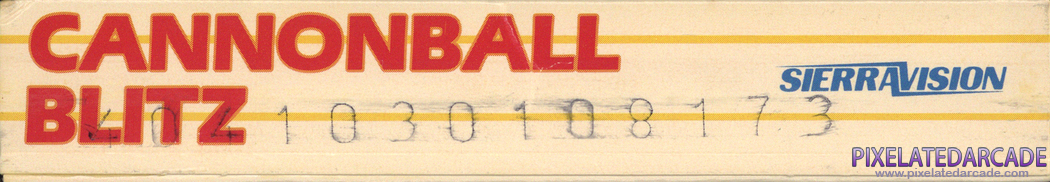 Cannonball Blitz Cover Art: Bottom Spine Cannonball Blitz Cover Art: Bottom Spine