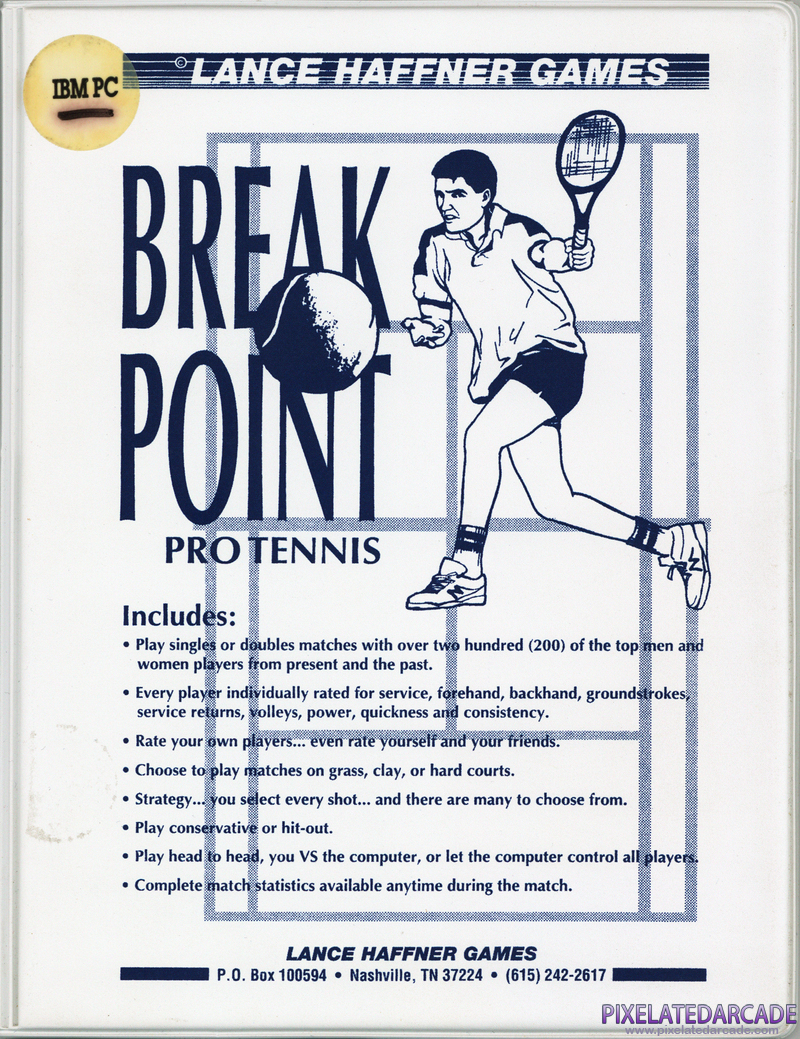 Break Point Pro Tennis Cover Art: 