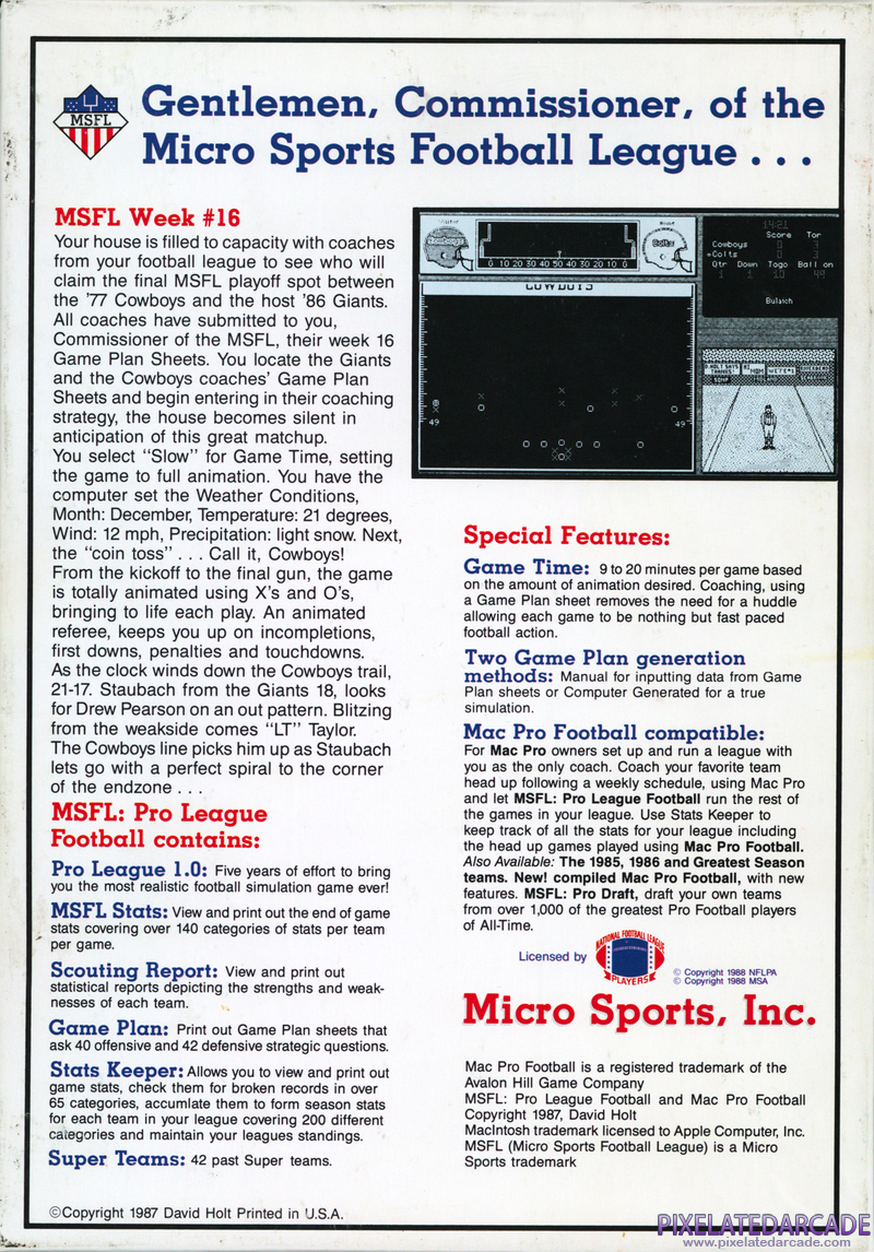 MSFL Pro League Football Cover Art: MSFL Pro League Football Cover Art:
