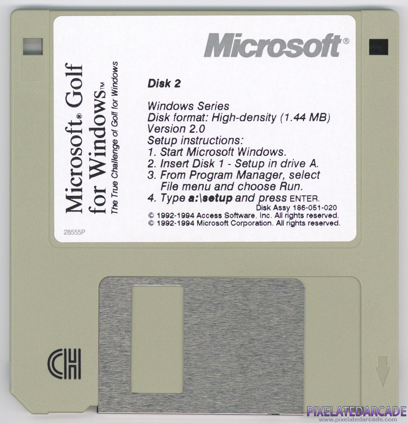 Microsoft Golf Version 2.0 Cover Art: Disk 2 of 3