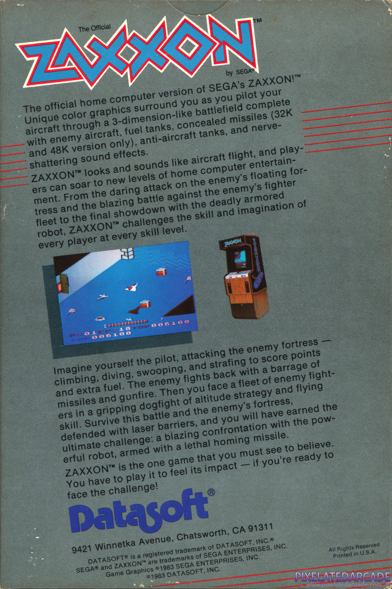Zaxxon Cover Art: Zaxxon Cover Art: