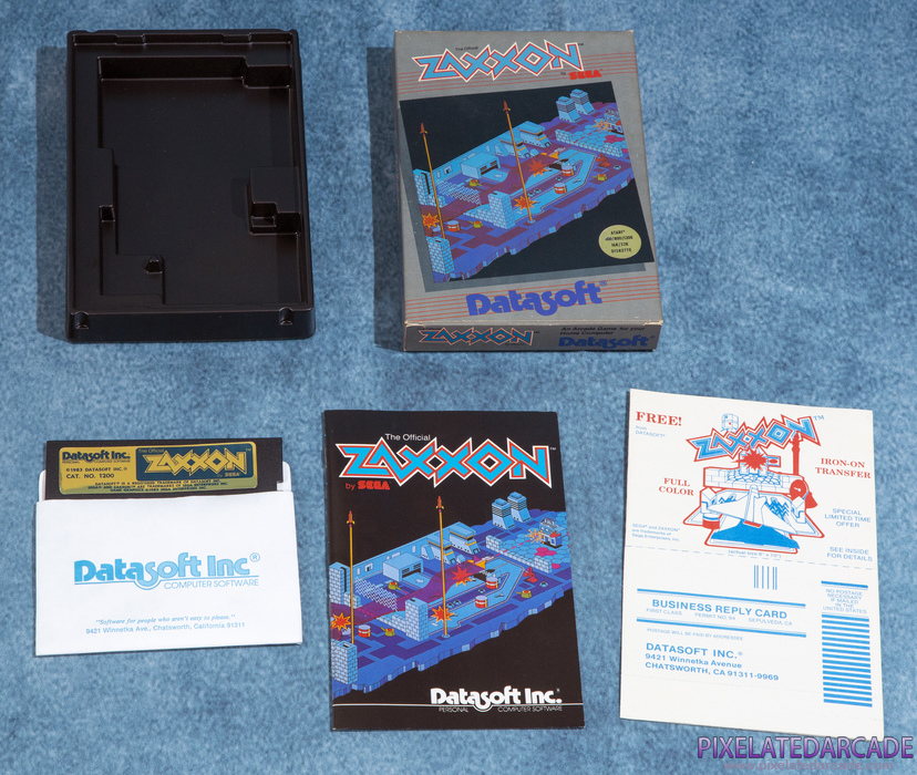 Zaxxon Cover Art: Box and Contents Zaxxon Cover Art: Box and Contents