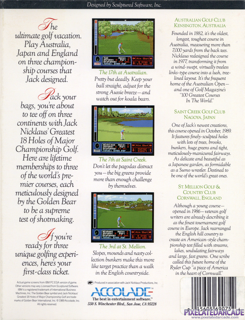 Jack Nicklaus Presents The International Course Disk Cover Art: Jack Nicklaus Presents The International Course Disk Cover Art: