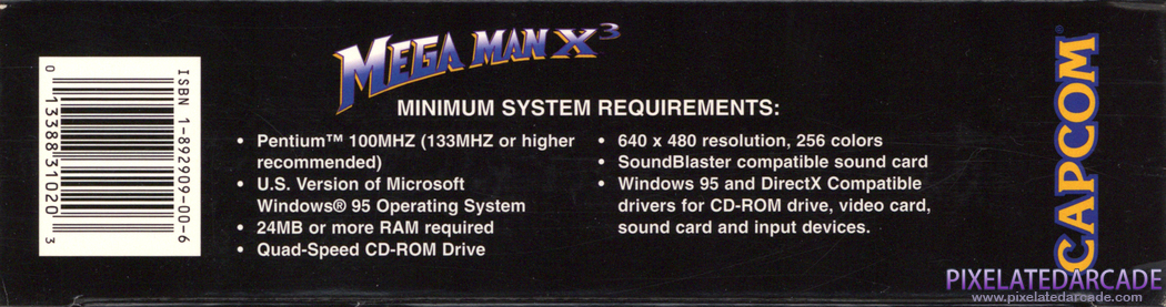 Mega Man X3 Cover Art: Bottom Spine Mega Man X3 Cover Art: Bottom Spine