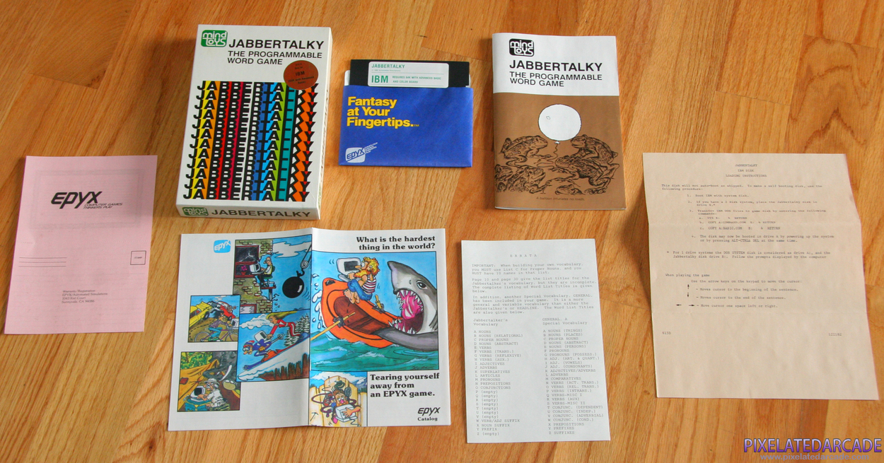 Jabbertalky Cover Art: Jabbertalky box and contents