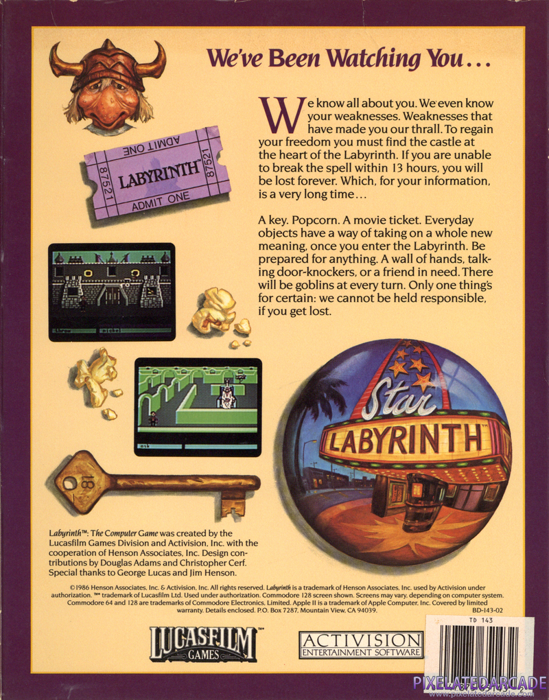 Labyrinth: The Computer Game Cover Art: Labyrinth: The Computer Game Cover Art: