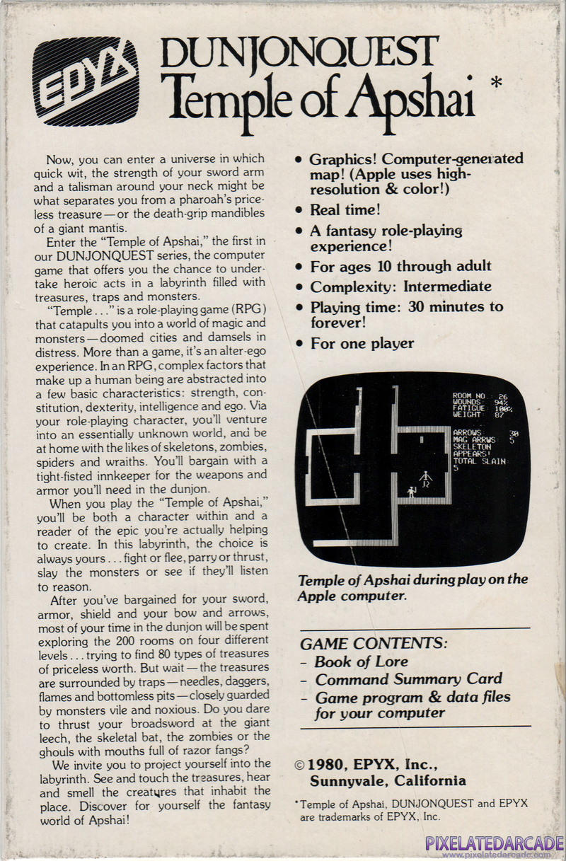 Dunjonquest: Temple of Apshai Cover Art: Dunjonquest: Temple of Apshai Cover Art: