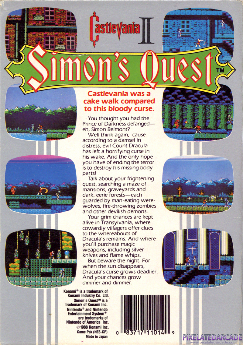 Castlevania II: Simon's Quest Cover Art: Castlevania II: Simon's Quest Cover Art: