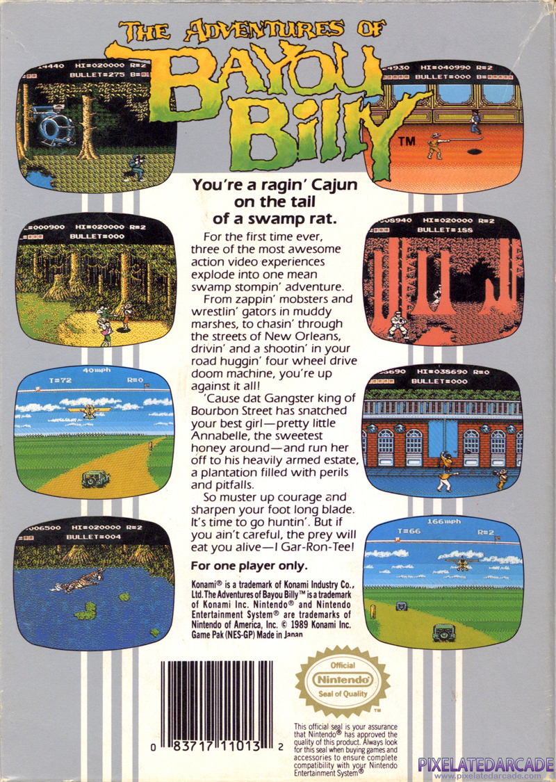 Adventures of Bayou Billy, The Cover Art: Adventures of Bayou Billy, The Cover Art: