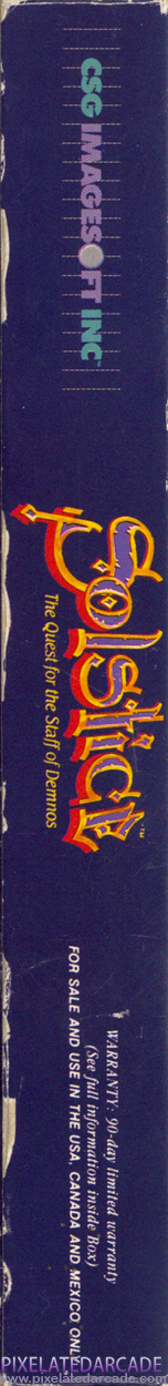 Solstice: The Quest for the Staff of Demnos Cover Art: Left Spine Solstice: The Quest for the Staff of Demnos Cover Art: Left Spine