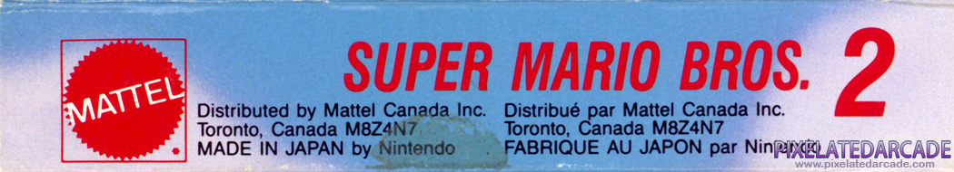 Super Mario Bros. 2 Cover Art: Top Spine Super Mario Bros. 2 Cover Art: Top Spine