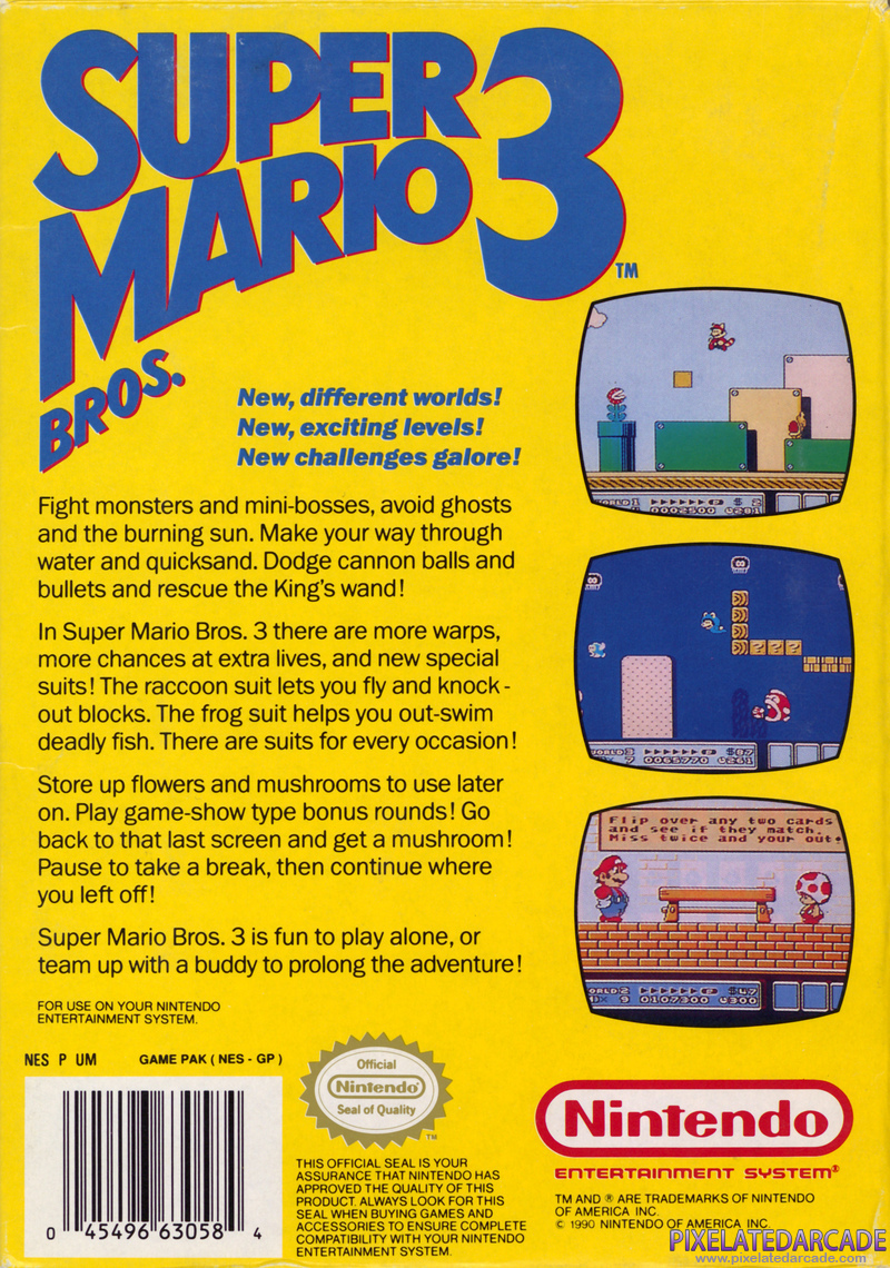 Super Mario Bros. 3 Cover Art: Super Mario Bros. 3 Cover Art: