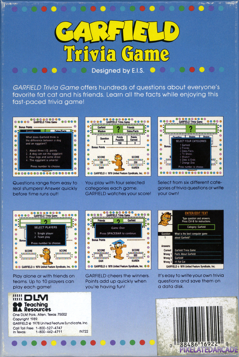 Garfield Trivia Game Cover Art: 