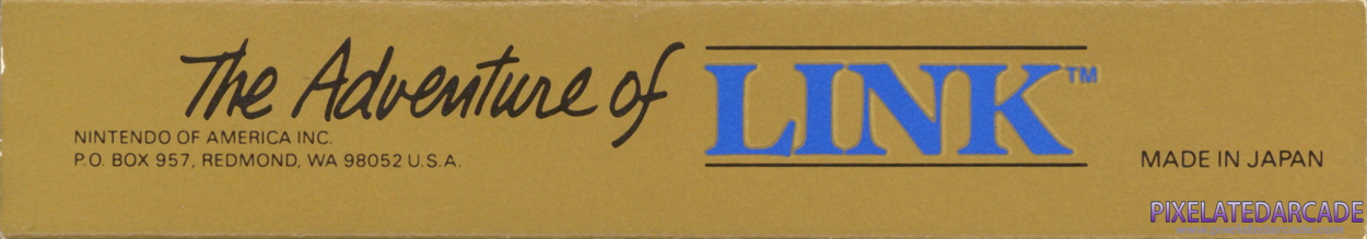 Zelda II: The Adventure of Link Cover Art: Top Spine Zelda II: The Adventure of Link Cover Art: Top Spine