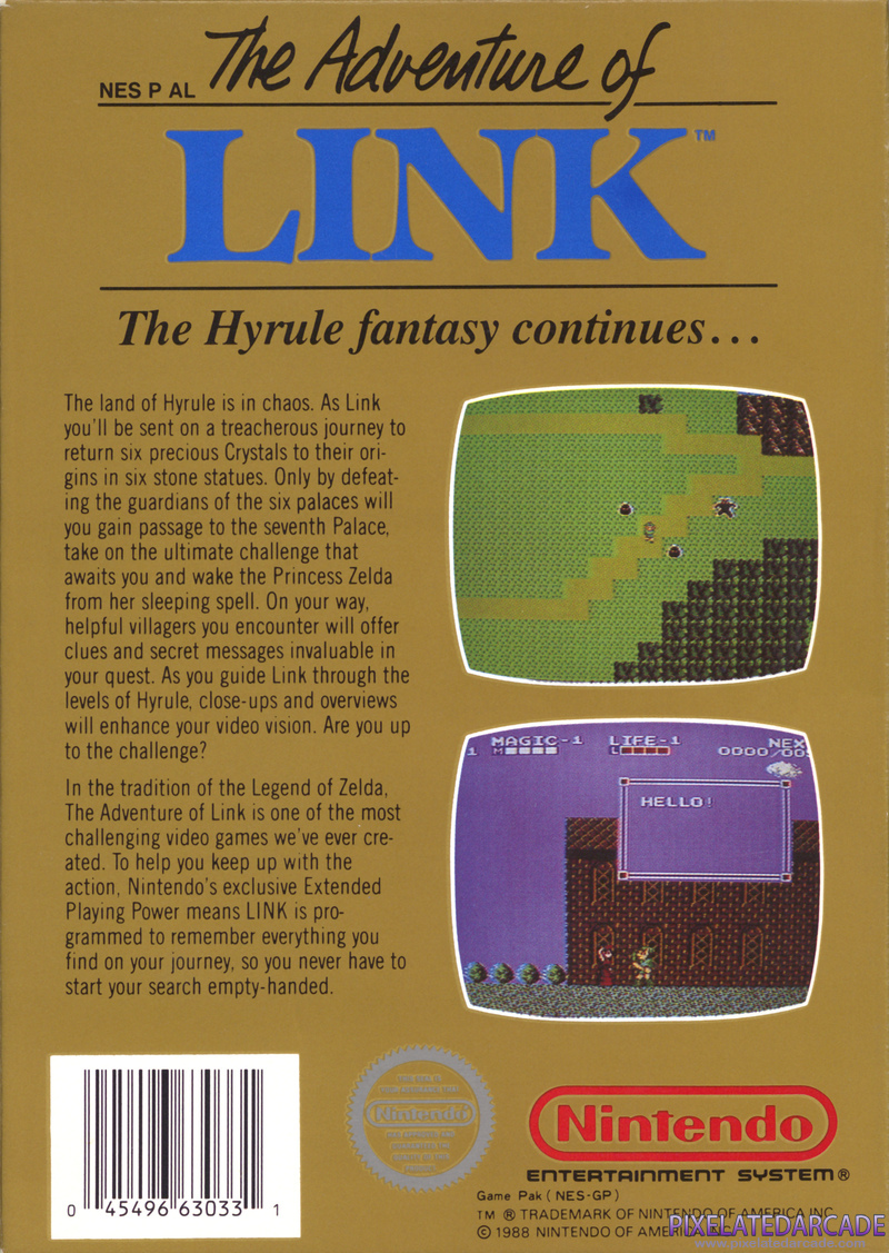 Zelda II: The Adventure of Link Cover Art: 