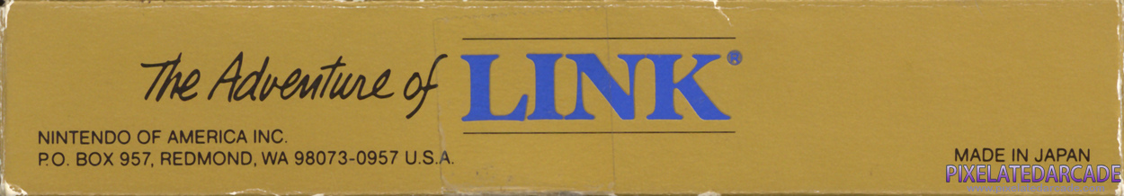 Zelda II: The Adventure of Link Cover Art: Top Spine
