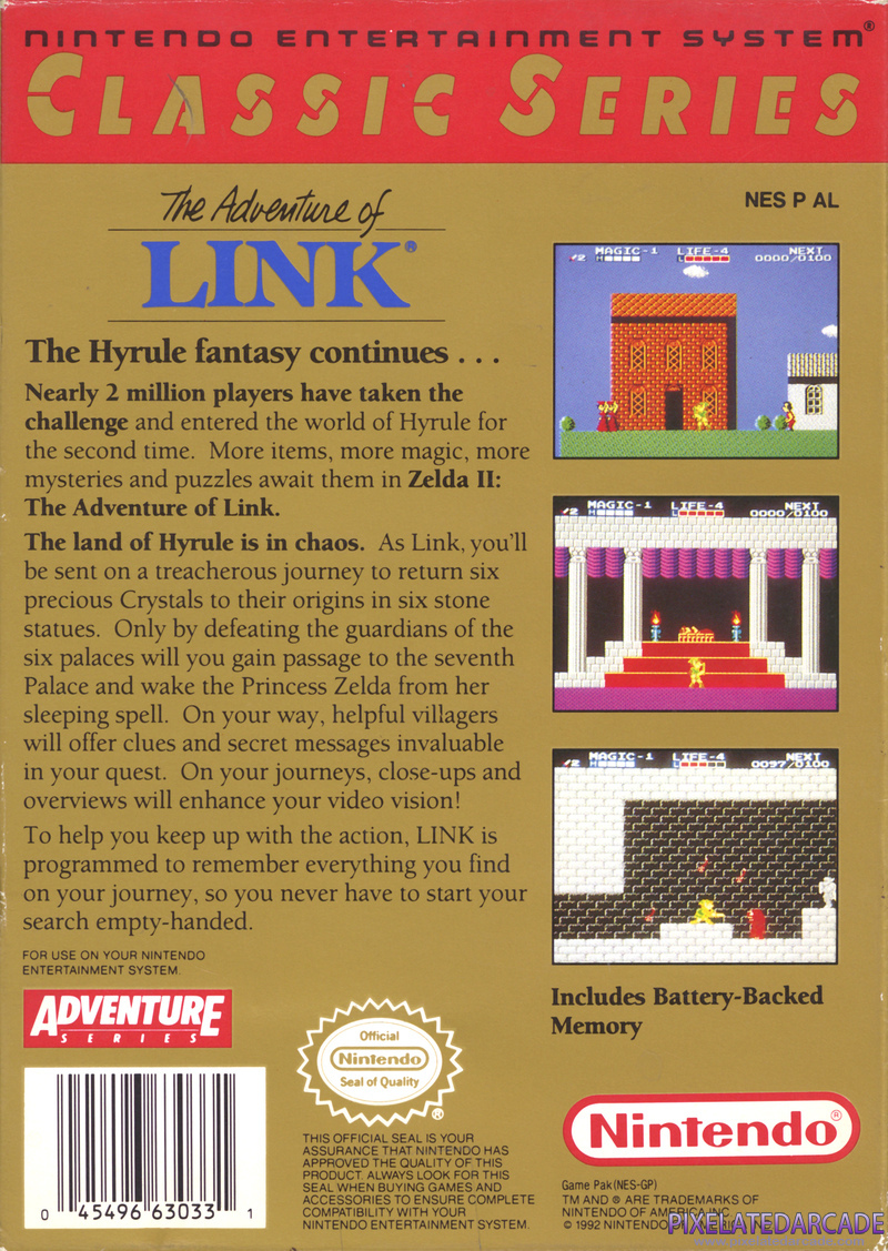 Zelda II: The Adventure of Link Cover Art: 