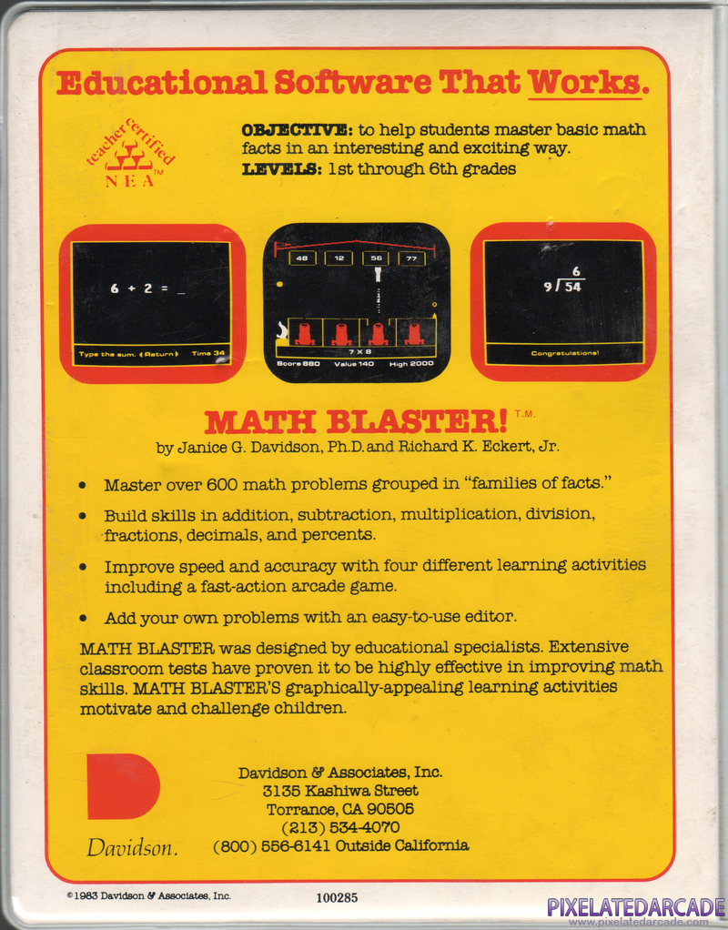 Math Blaster! Cover Art: Math Blaster! Cover Art: