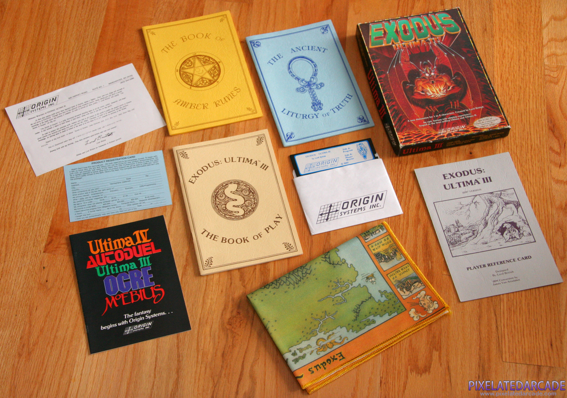 Exodus: Ultima III Cover Art: Box and contents Exodus: Ultima III Cover Art: Box and contents