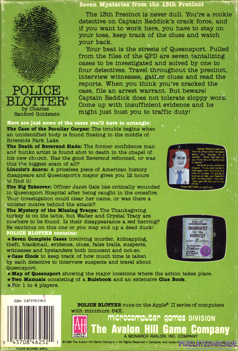 Police Blotter Cover Art: 