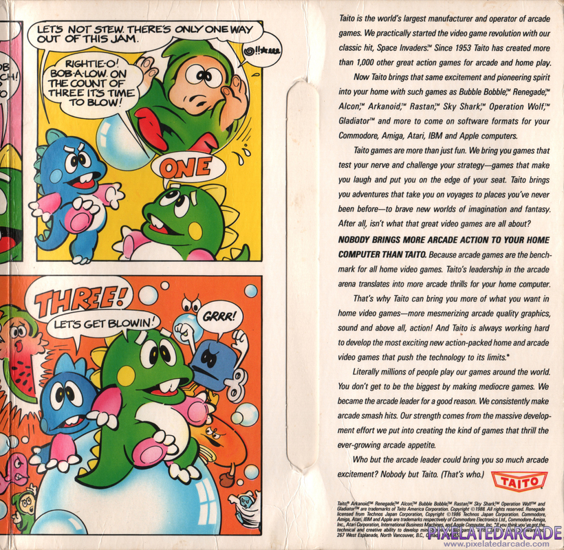 Bubble Bobble Cover Art: Right Side Bubble Bobble Cover Art: Right Side