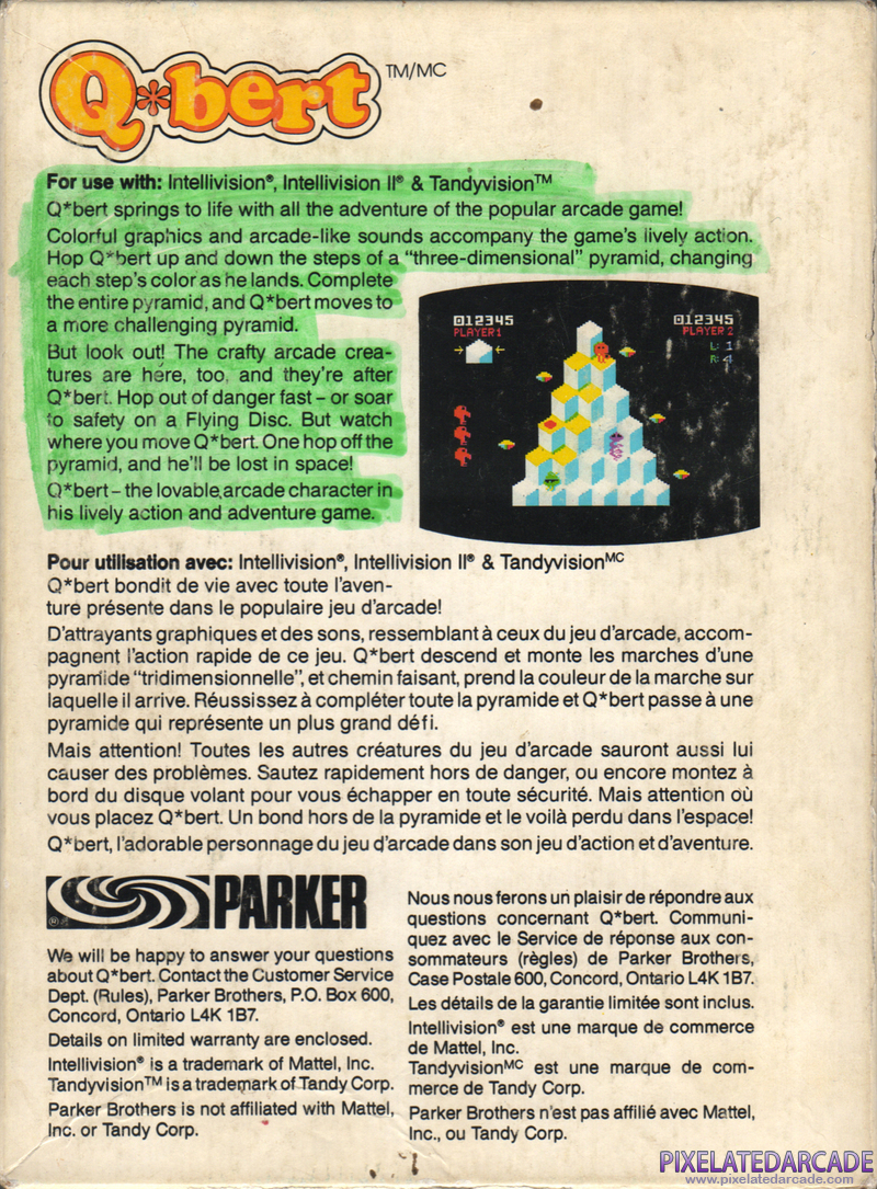 Q*bert Cover Art: Q*bert Cover Art: