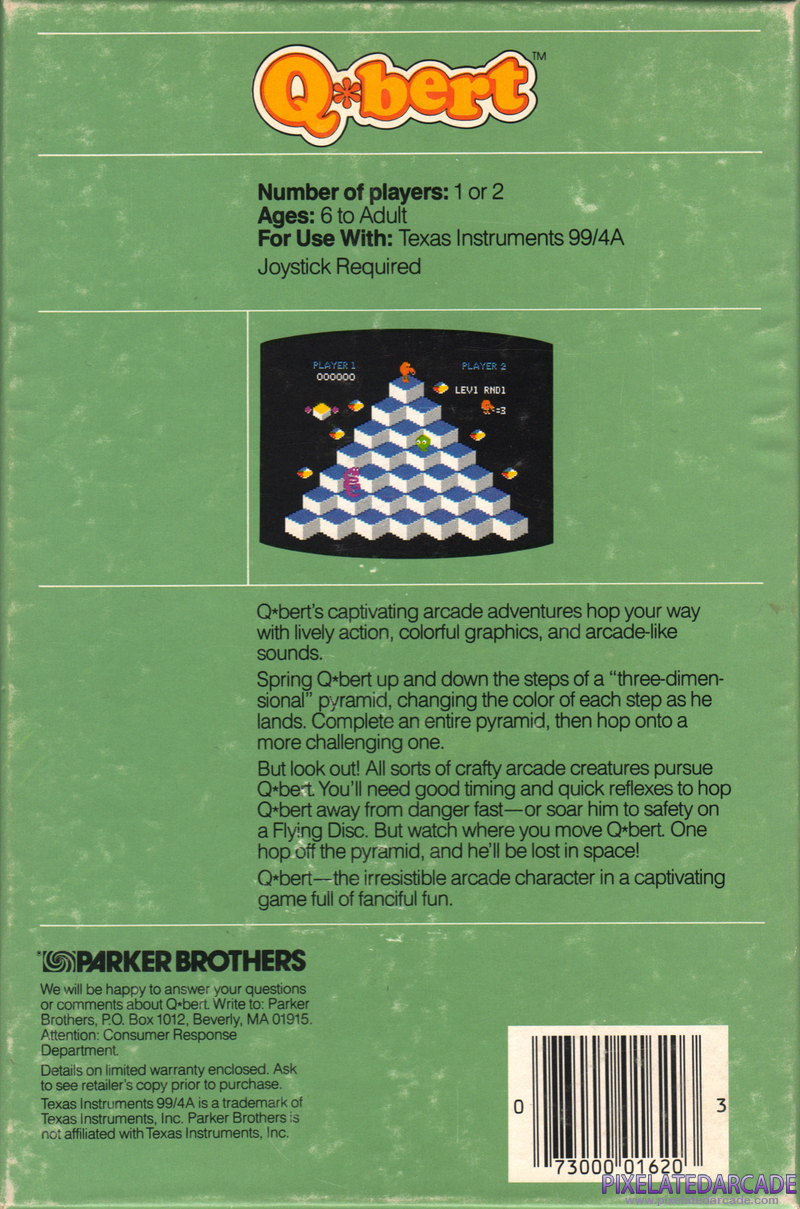 Q*bert Cover Art: Q*bert Cover Art: