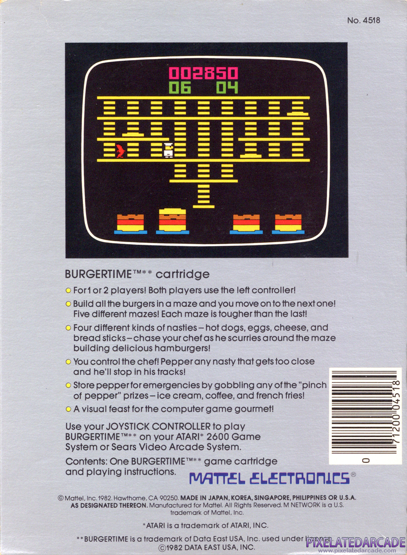 BurgerTime Cover Art: BurgerTime Cover Art: